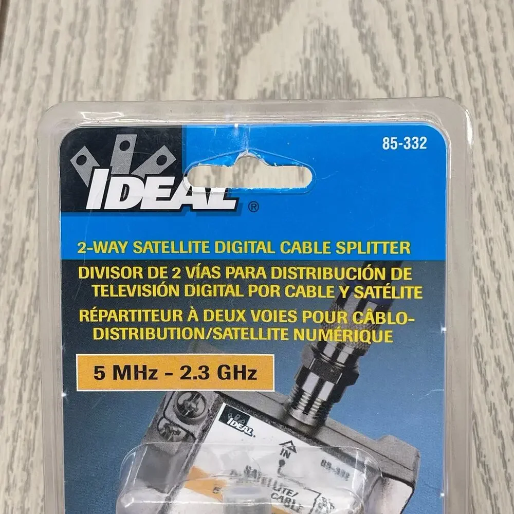 Ideal 2 Way Satellite Digital Cable Splitter 5 MHz - 2.3 GHz Item 85-332 NEW